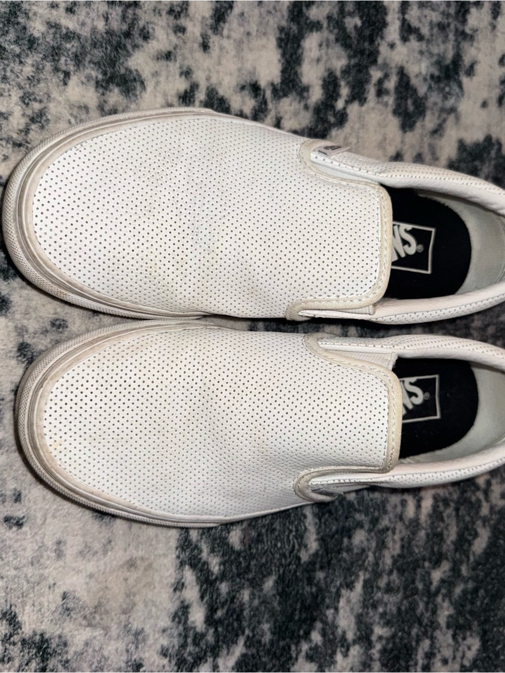 Vans Slip-On Perforated Leather Sneakers in White